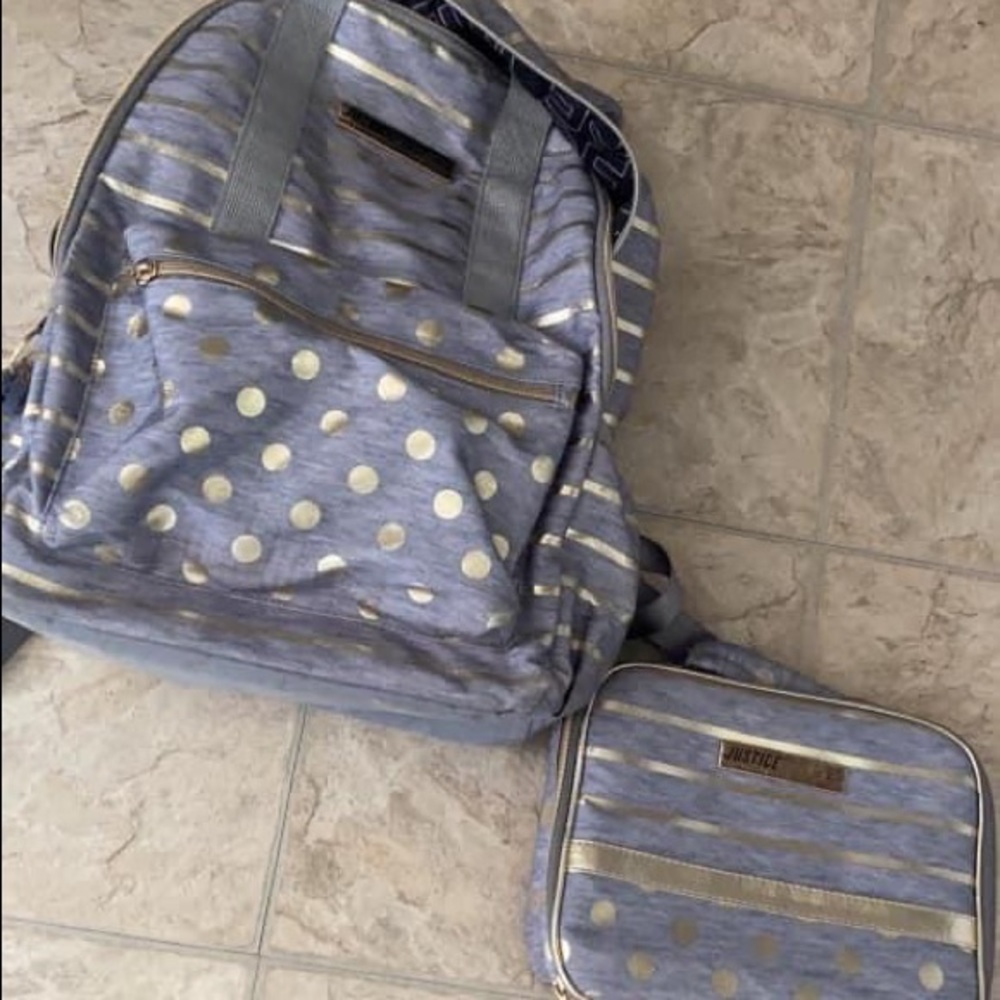 justice back pack and lunch box